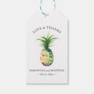 Etiqueta Para Presente Abacaxi de Aquarela de Casamento de Destino