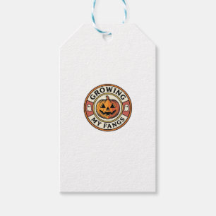 Etiqueta Para Presente Abóbora de Halloween Crescendo Meus Dentes Badge V