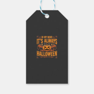 Etiqueta Para Presente Abóbora de Halloween sempre Morcego Vetor Design_1