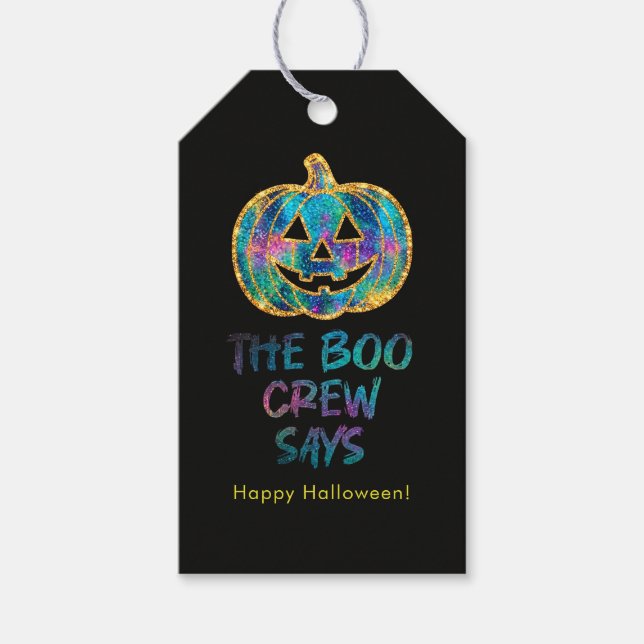 Etiqueta Para Presente Abóbora Falsa Fofa de Halloween (Frente)