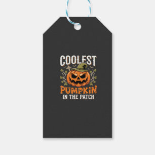 Etiqueta Para Presente Abóbora Mais Legal do Design de Halloween do Remen