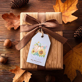 Etiqueta Para Presente Abóbora pastel e floral boho personalizado