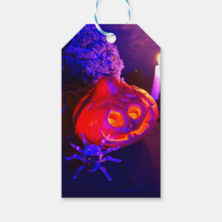 Etiqueta Para Presente Abóboras de Halloween neon