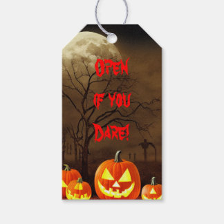 Etiqueta Para Presente Abra se você ousar Presente de Halloween Cemitério