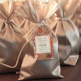 Etiqueta Para Presente Abstrato artístico Boho Colorido 60º Aniversário