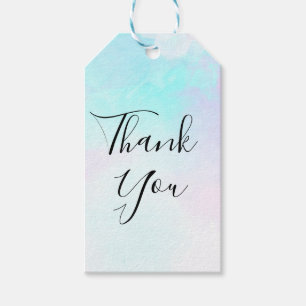 Etiqueta Para Presente Abstrato, Azul e Cor De Água Púrpura Modernos Ob