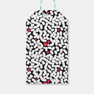 Etiqueta Para Presente Abstrato branco preto