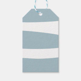 Etiqueta Para Presente Abstrato de Ovo de Pato Azul e Branco