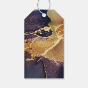 Etiqueta Para Presente Abstrato Dourado Roxo Personalizado