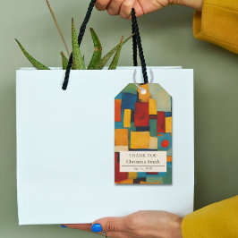 Etiqueta Para Presente Abstrato Geométrico Retirement - Obrigado