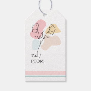 Etiqueta Para Presente Abstrato Pastel Floral 