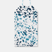 Abstrato Terrazzo Mosaico Marinho e padrão azul cl