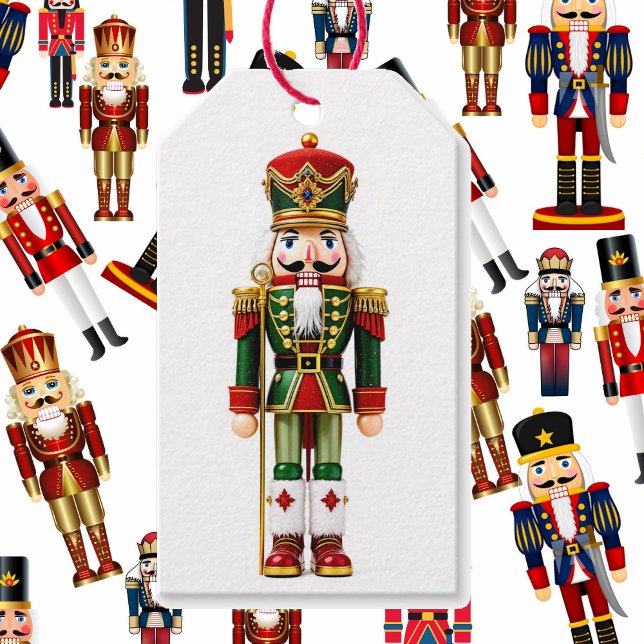 Etiqueta Para Presente Acrilico Nutcracker Em Vermelho Verde Personalizar (Criador carregado)