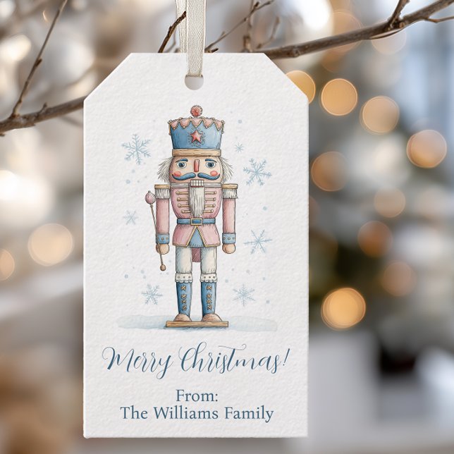 Etiqueta Para Presente Acrilico Personalizado de Natal (Personalized Nutcracker Christmas Gift and Favor Tag)