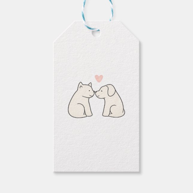 Etiqueta Para Presente Adesivo de Amor de Cachorro (Frente)