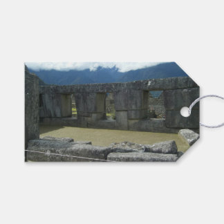 Etiqueta Para Presente Adesivo de Vista da Janela de Ruínas de Pedra Inca