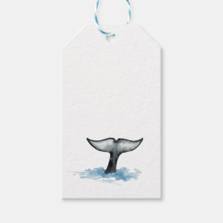 Etiqueta Para Presente Adesivos de cauda de Orca em Aquarela