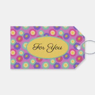 Etiqueta Para Presente Adesivos Florais Retro Vibrantes Personalizáveis