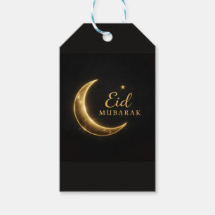 Etiqueta Para Presente Adesivos Luxuosos Preto e Dourado Eid Mubarak – El