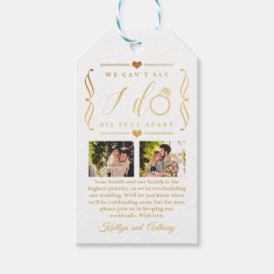 Etiqueta Para Presente Adiamento de Casamento de Seis Pés Diferente da Da