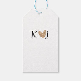 Etiqueta Para Presente Adicionar a letra do nome do casal dourado do casa