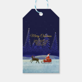 Etiqueta Para Presente Adicionar Nome da Família / Organização Azul + Pap