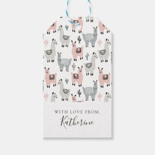 Etiqueta Para Presente Adicione seu nome Lamas-Lamas-Padrão