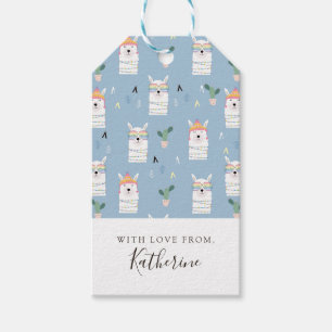 Etiqueta Para Presente Adicione seu nome Óculos solares arco-íris Llama