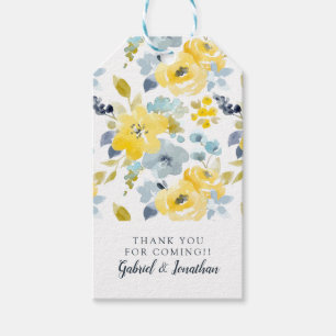 Etiqueta Para Presente Adicione seu teste padrão amarelo & azul conhecid