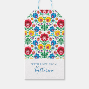 Etiqueta Para Presente Adicione seu teste padrão   floral conhecido da