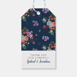 Etiqueta Para Presente Adicione seu teste padrão floral do buquê