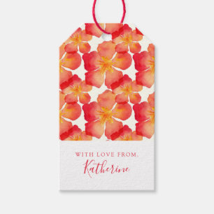 Etiqueta Para Presente Adicione seu teste padrão floral do Oleander