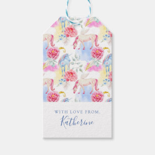 Etiqueta Para Presente Adicione seus unicórnio & Pegasus conhecidos da