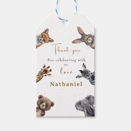 Etiqueta Para Presente Adorable Safari Animals Birthday thank you tag
