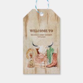 Etiqueta Para Presente Adorable Western Cowboy Baby Shower