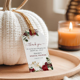 Etiqueta Para Presente Adorar no Outono Favor Floral de Abóbora de Agrade