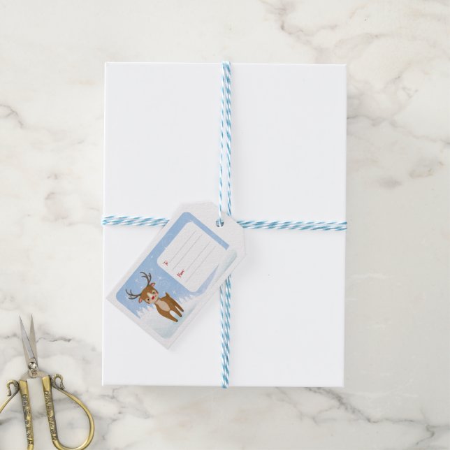 Etiqueta Para Presente Adoráveis com Papais noeis Cutis (Com cordão)