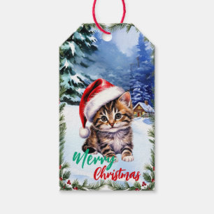 Etiqueta Para Presente adorável Feliz Natal papais noeis de gatinhos de i