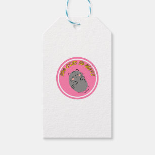 Etiqueta Para Presente Adorável Gato Preguiçoso Design "Muito Fofo Para S