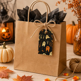 Etiqueta Para Presente Adorável padrão de fantasmas vintage Halloween ass