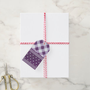 Etiqueta Para Presente Adorável padrão sem costura do Damask Purple