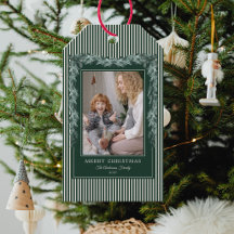 Adornos de Arco de Natal Verde Listras Foto