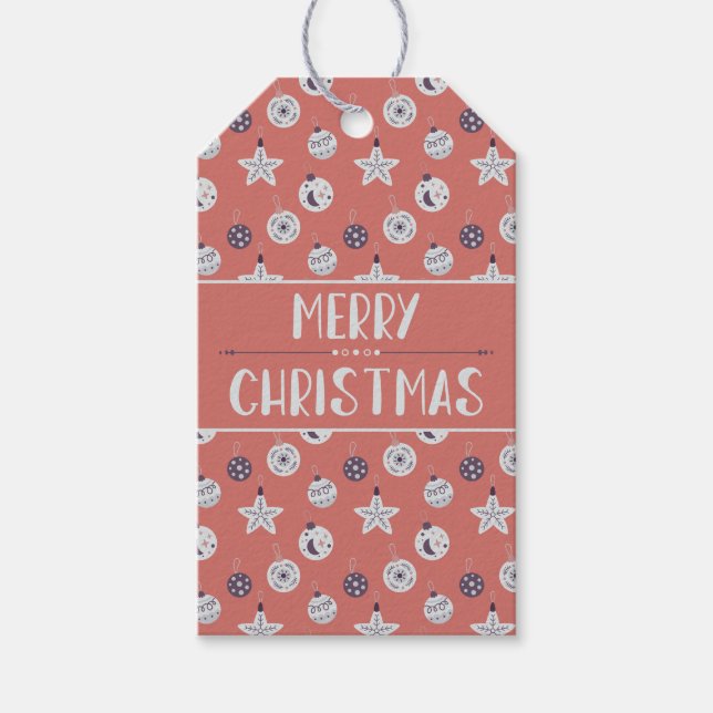Etiqueta Para Presente Adornos de Natal Modernos Sonhos Boho (Frente)