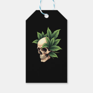 Etiqueta Para Presente Aesthetic Goth Grunge Skull Tropical Monstera Leaf
