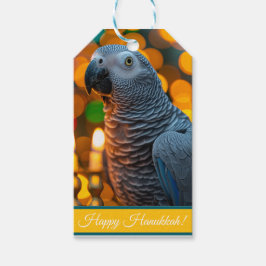 Etiqueta Para Presente African Grey Parrot Hanukkah Card