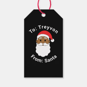 Etiqueta Para Presente Afro-Americano de Papais noeis Nome Personalizado 