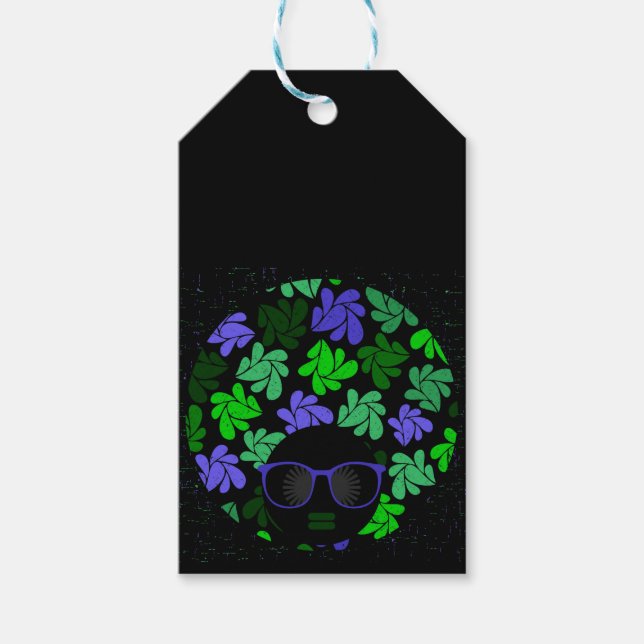 Etiqueta Para Presente Afro Diva Verde & Azul (Frente)