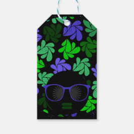 Etiqueta Para Presente Afro Diva Verde e Azul