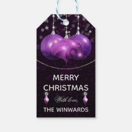 Etiqueta Para Presente Ágate Roxo e Balas de prata Feliz Natal