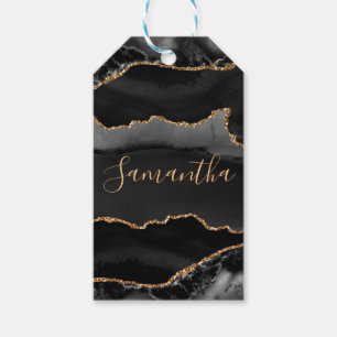 Etiqueta Para Presente Agitação de falso preto e Dourado